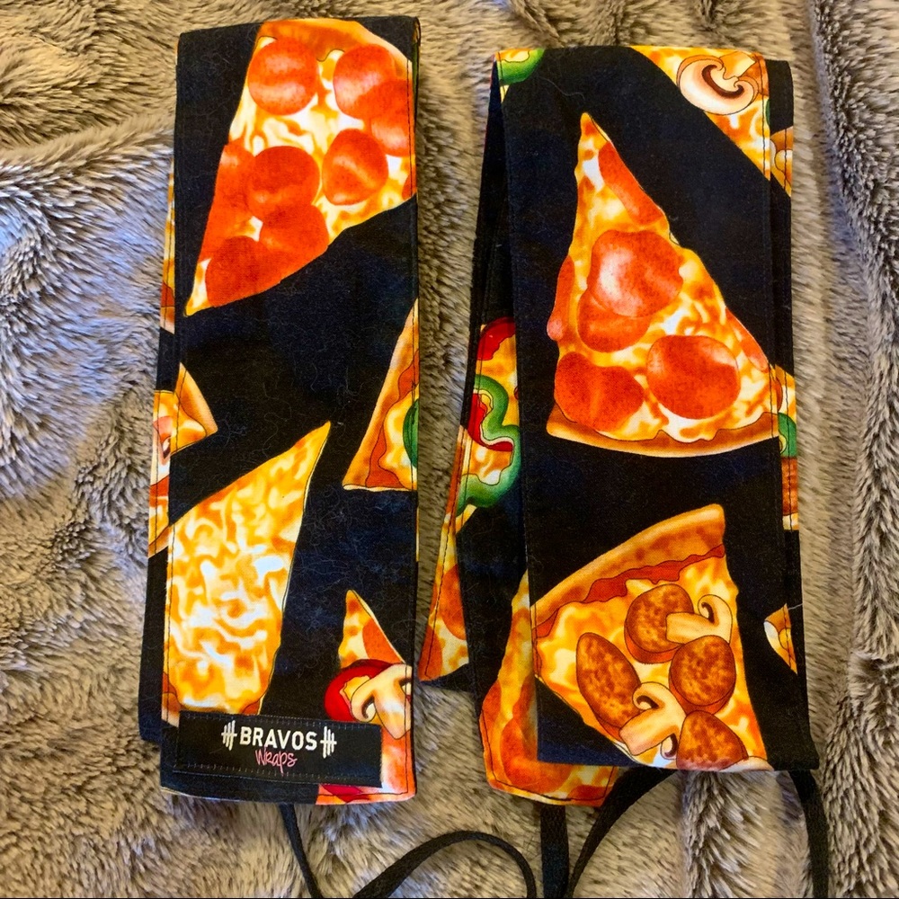 Bravos Pizza Slice Printed Headband Scarf in Black & Orange